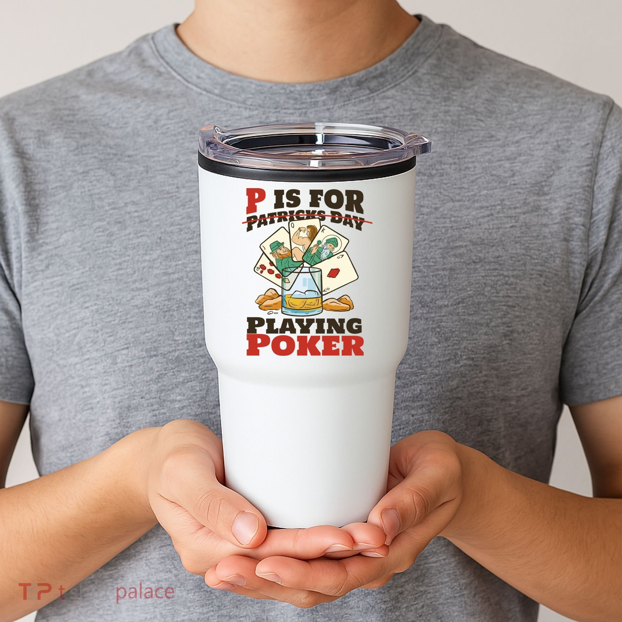 P Is For Poker St Patrick's Day Tumbler