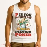 P Is For Poker St Patrick's Day Tank Top thumb 3