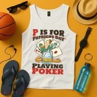 P Is For Poker St Patrick's Day Tank Top thumb 4