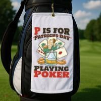 P Is For Poker St Patrick's Day Golf Towel thumb 2