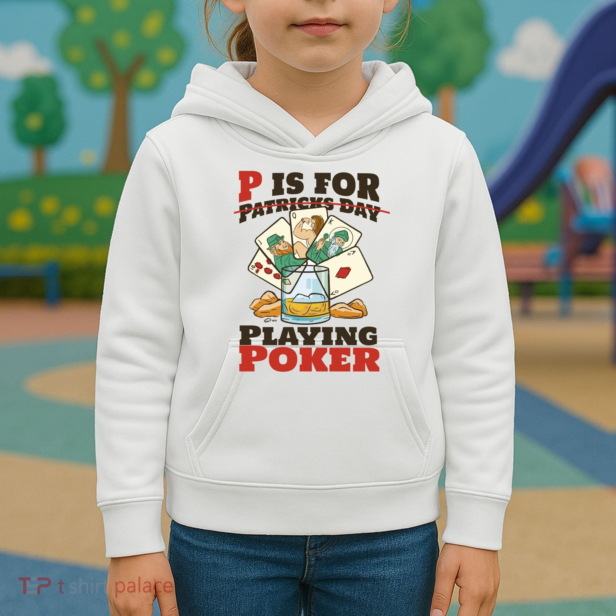 P Is For Poker St Patrick's Day Kids Hoodie