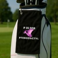 P Is For Pterodactyl Dinosaur Word Play Golf Towel thumb 2