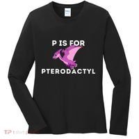 P Is For Pterodactyl Dinosaur Word Play Women's Long Sleeve Shirt thumb 0
