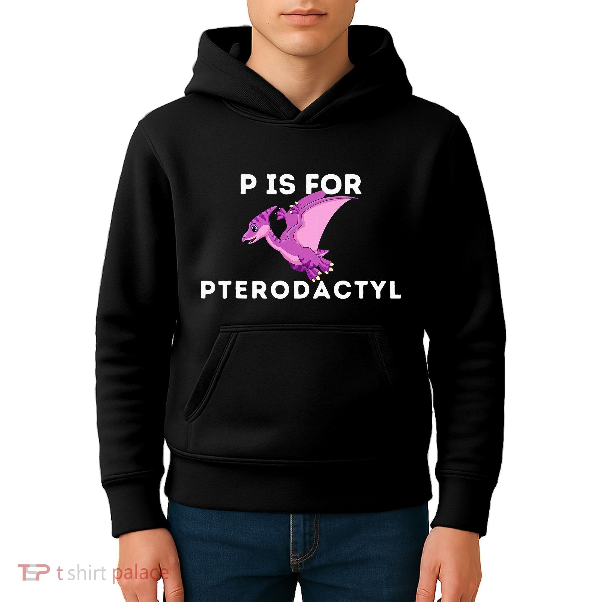 P Is For Pterodactyl Dinosaur Word Play Kids Hoodie