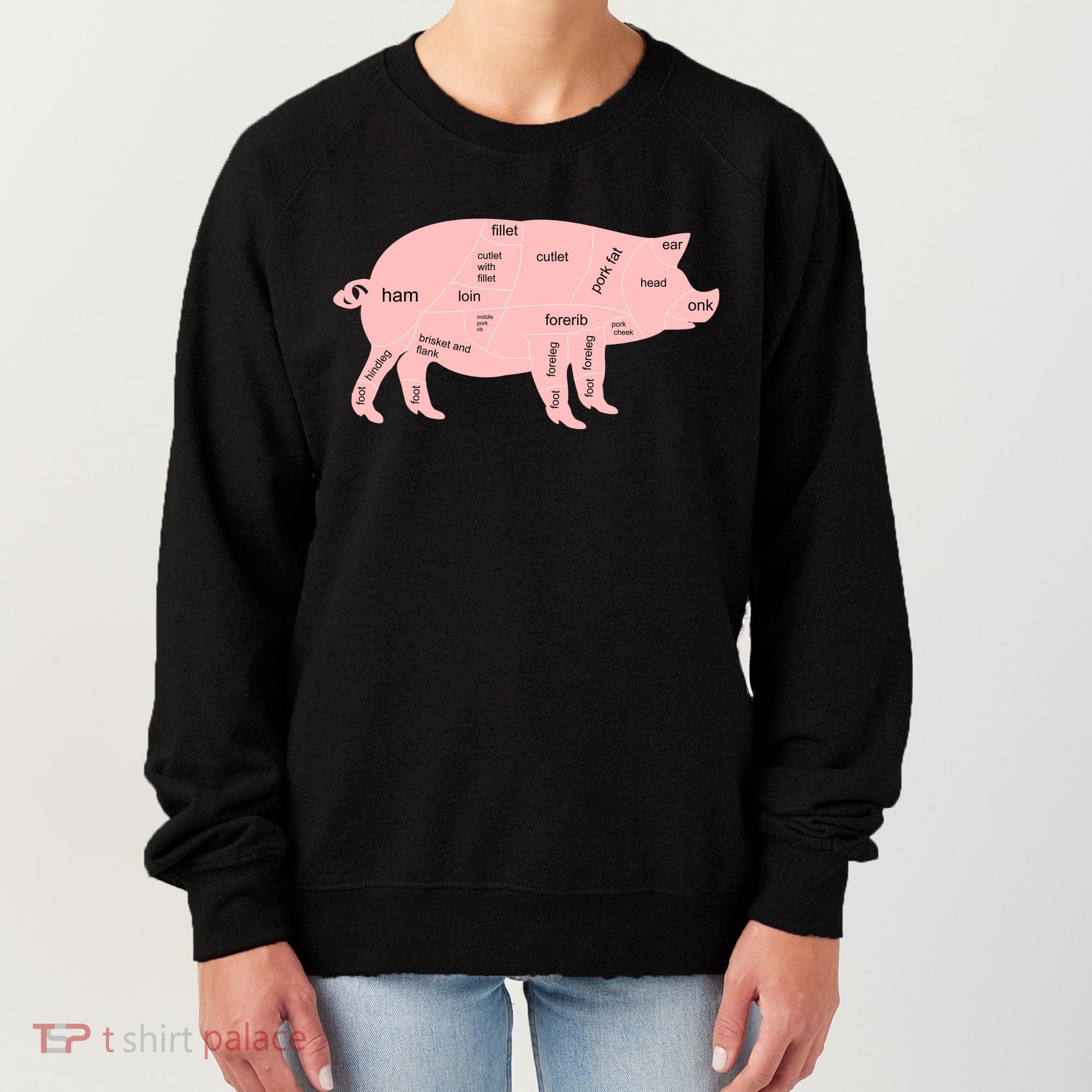 Pig Pork Bacon Chart Women's Sweatshirt
