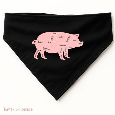 Pig Pork Bacon Chart USA-Made Doggie Bandana