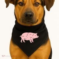 Pig Pork Bacon Chart USA-Made Doggie Bandana thumb 1