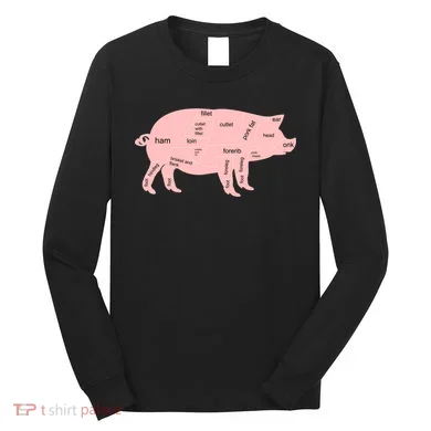 Pig Pork Bacon Chart Long Sleeve Shirt