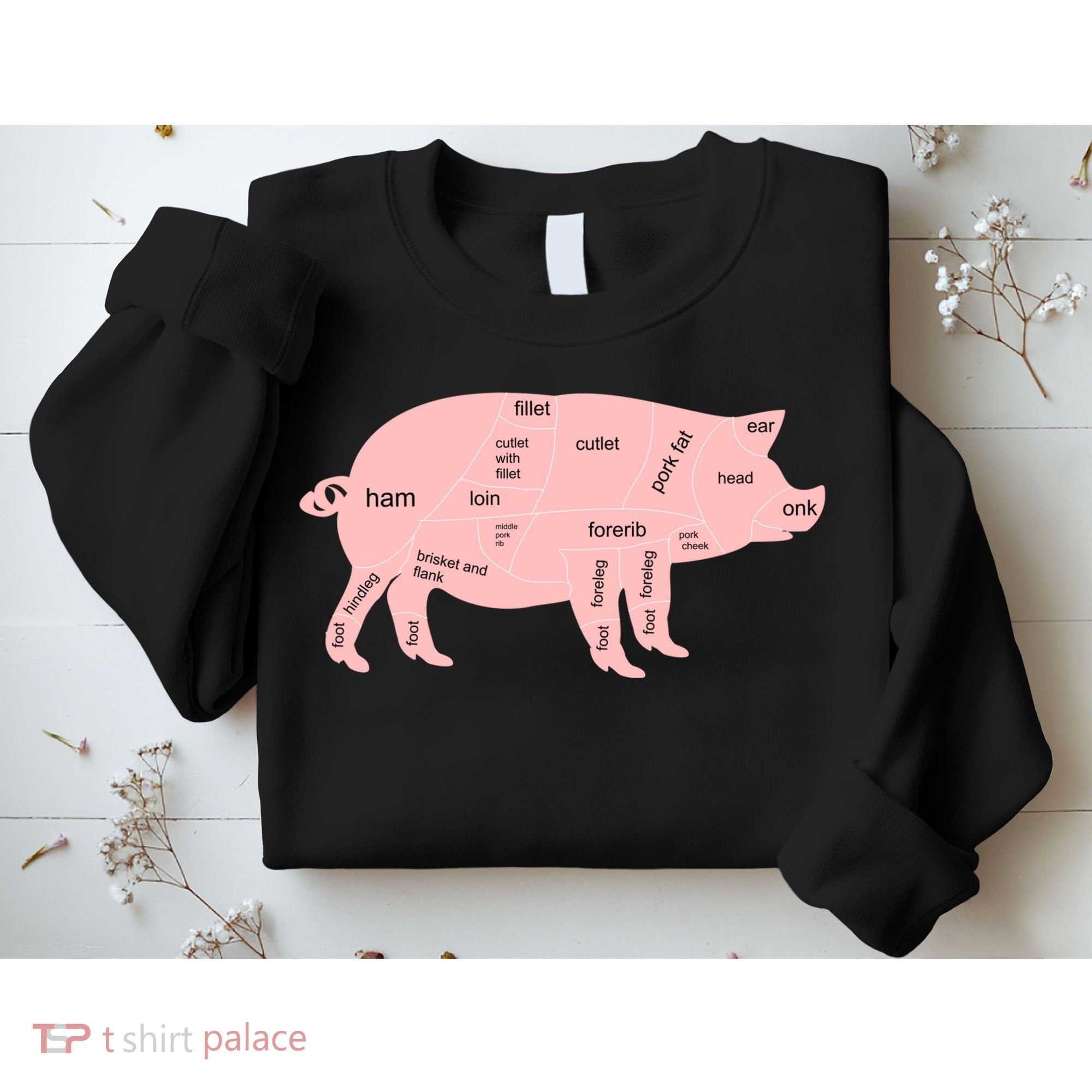Pig Pork Bacon Chart Sweatshirt