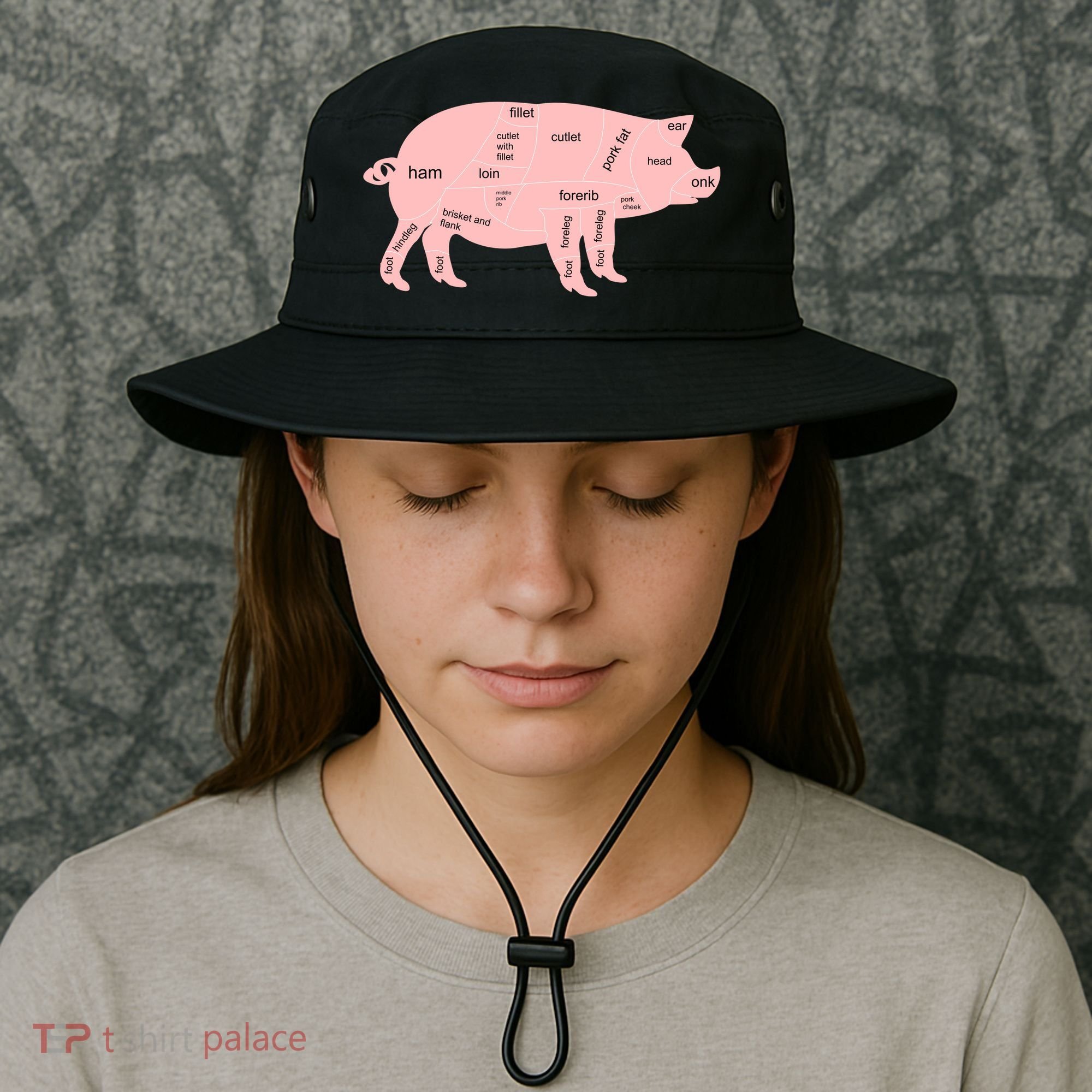Pig Pork Bacon Chart Bucket Hat
