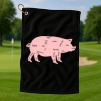 Pig Pork Bacon Chart Golf Towel thumb 1