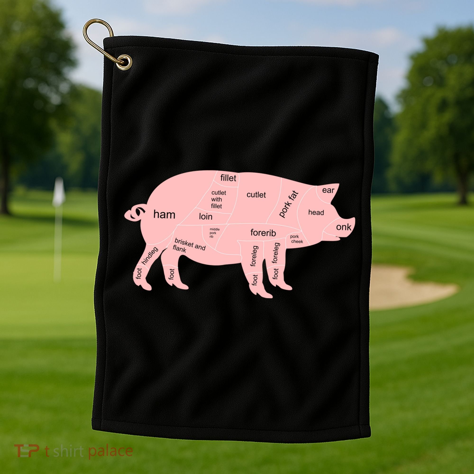 Pig Pork Bacon Chart Golf Towel