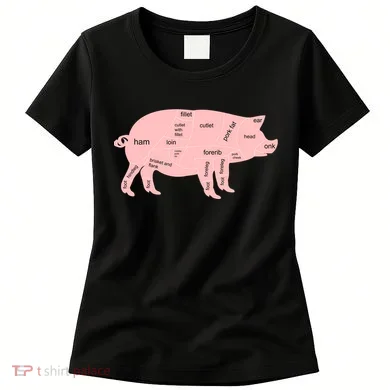 Pig Pork Bacon Chart Women's T-Shirt