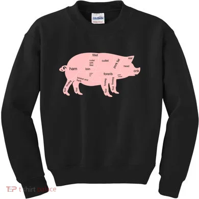 Pig Pork Bacon Chart Kids Sweatshirt