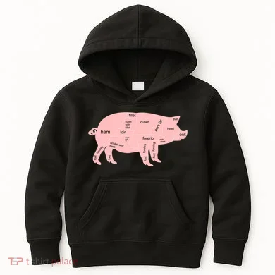 Pig Pork Bacon Chart Kids Hoodie