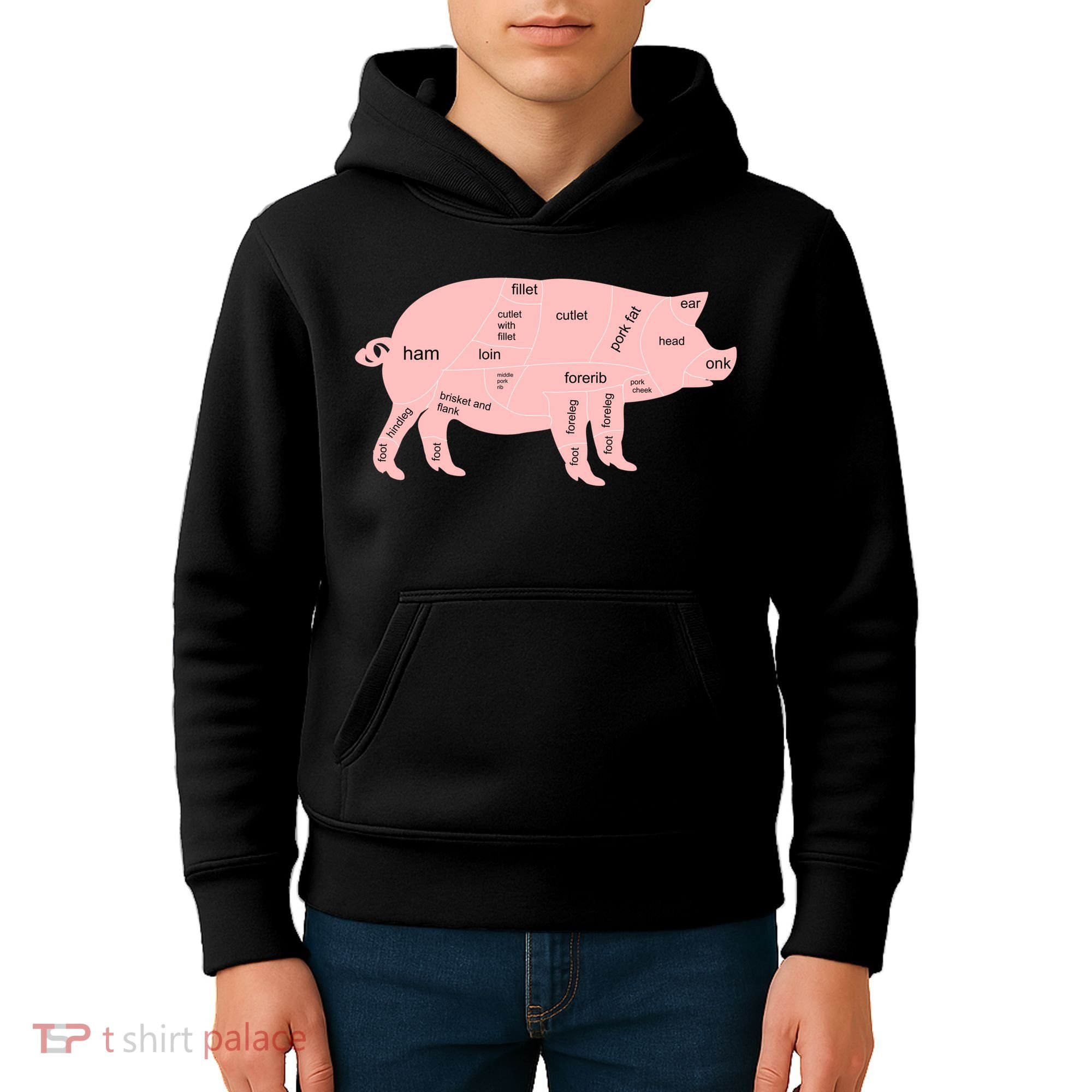 Pig Pork Bacon Chart Kids Hoodie