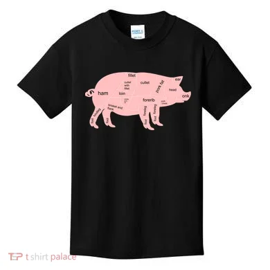 Pig Pork Bacon Chart Kids T-Shirt