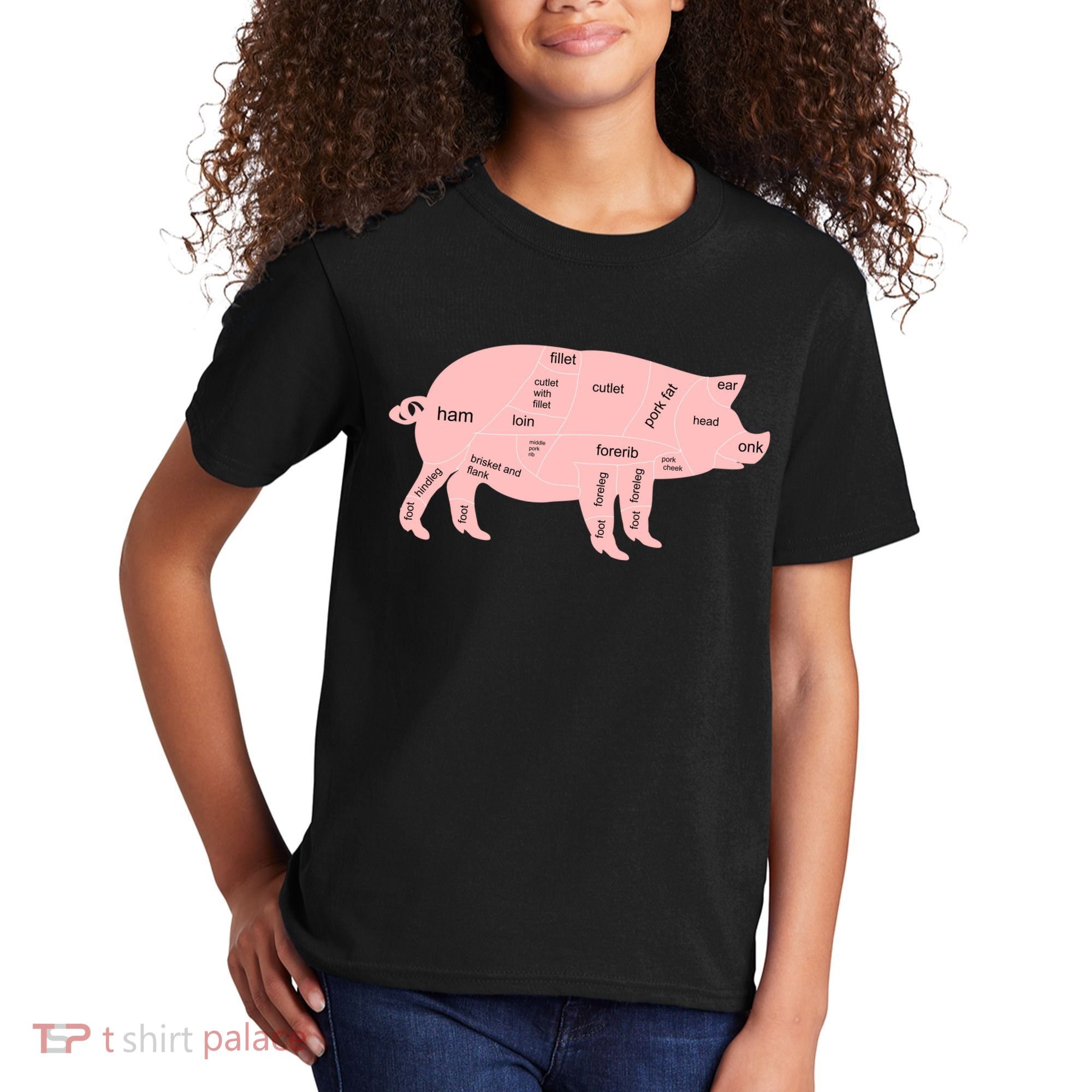 Pig Pork Bacon Chart Kids T-Shirt