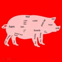 Pig Pork Bacon Chart Santa Hat thumb 1