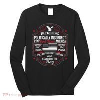 Politically Incorrect God Bless America Conservative Long Sleeve Shirt thumb 0
