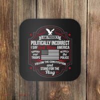 Politically Incorrect God Bless America Conservative Coaster thumb 0