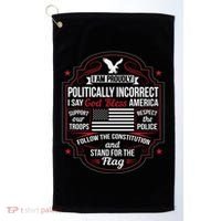 Politically Incorrect God Bless America Conservative Golf Towel thumb 0