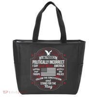 Politically Incorrect God Bless America Conservative Tote Bag thumb 0