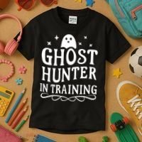 Paranormal Investigator Ghost Hunter In Training Kids T-Shirt thumb 3