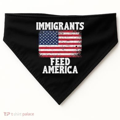 Pro Immigration Gift Immigrants Feed America USA-Made Doggie Bandana