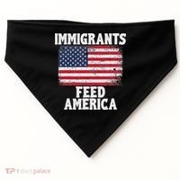 Pro Immigration Gift Immigrants Feed America USA-Made Doggie Bandana thumb 0