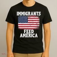 Pro Immigration Gift Immigrants Feed America T-Shirt thumb 3