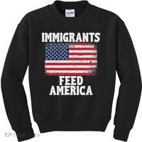 Pro Immigration Gift Immigrants Feed America Kids Sweatshirt thumb 0