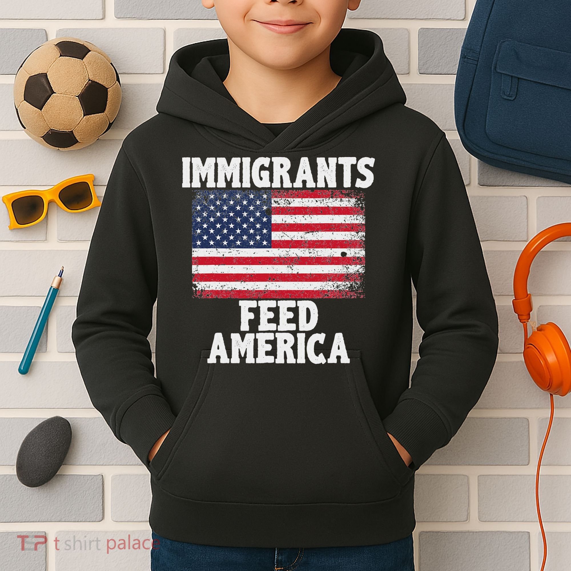 Pro Immigration Gift Immigrants Feed America Kids Hoodie