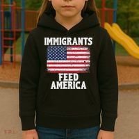 Pro Immigration Gift Immigrants Feed America Kids Hoodie thumb 3