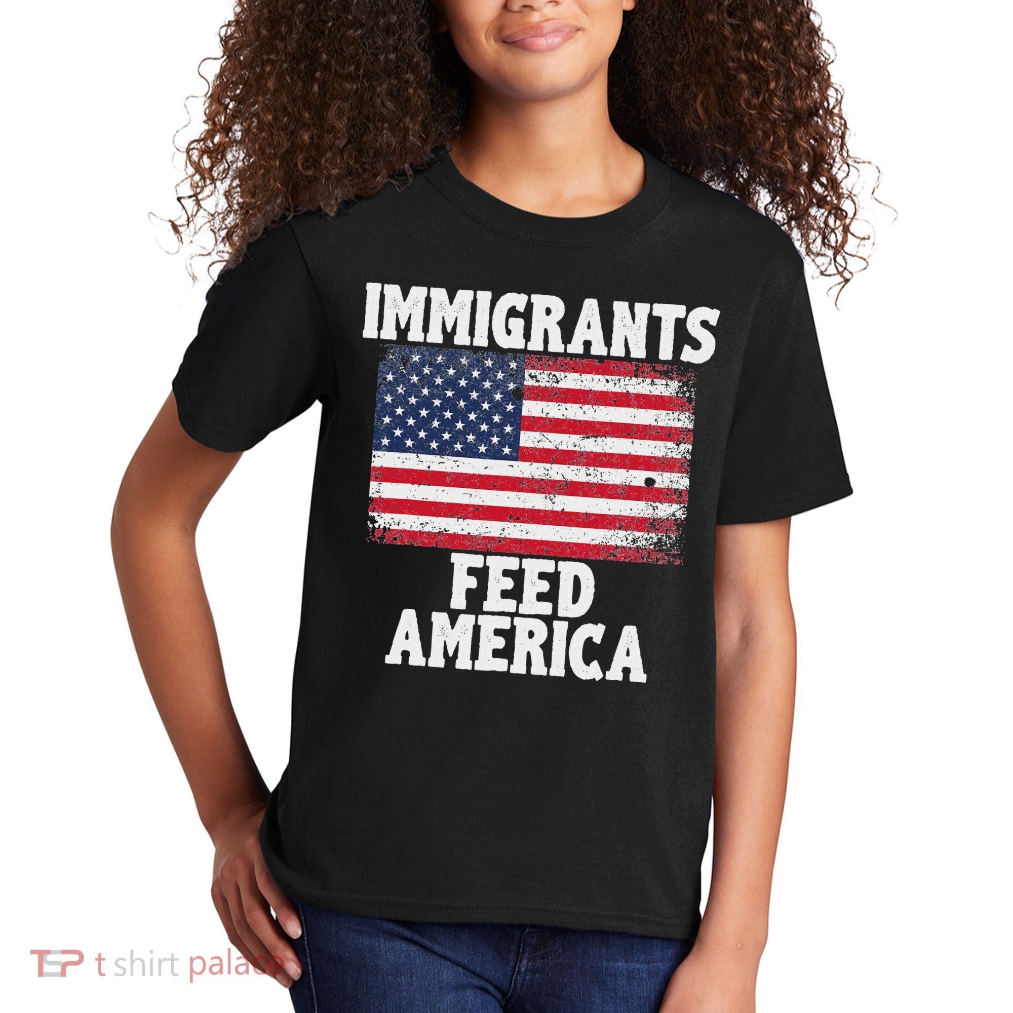 Pro Immigration Gift Immigrants Feed America Kids T-Shirt