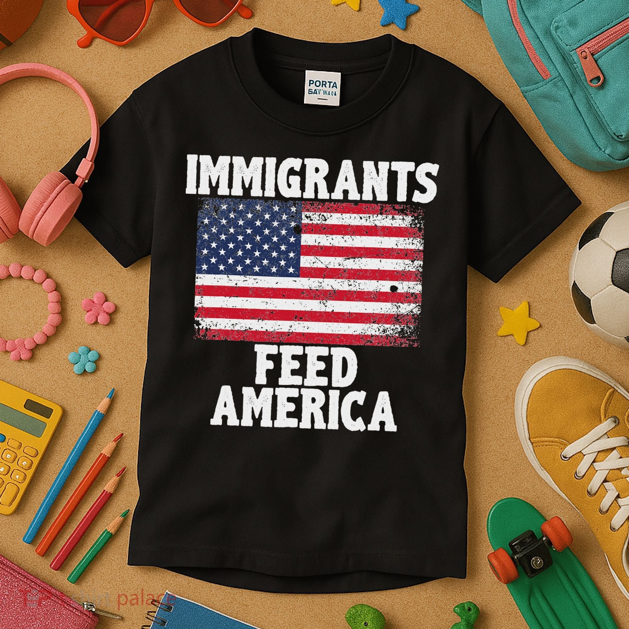Pro Immigration Gift Immigrants Feed America Kids T-Shirt