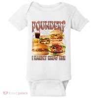 Pounder I Hardly Know Her Funny Unhinged Hamburger Meme Baby Bodysuit thumb 0
