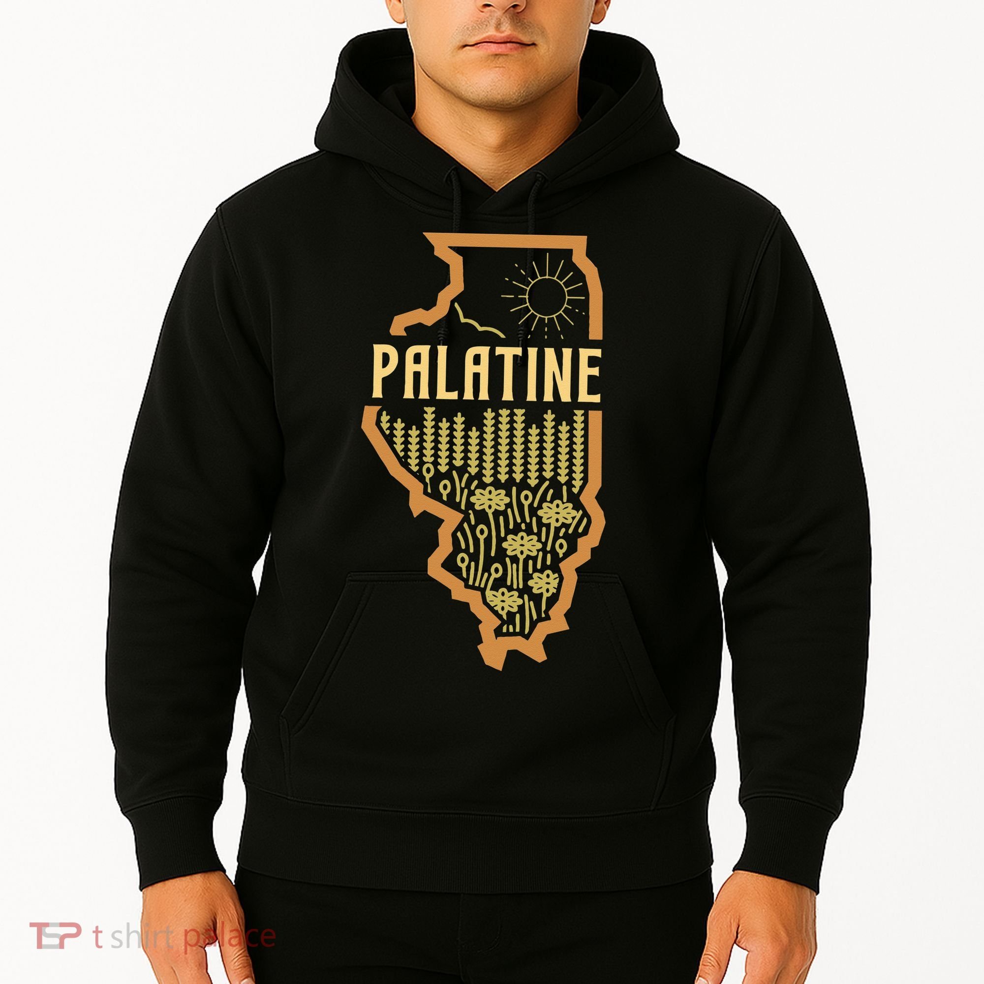 Palatine Illinois (IL) Prairie Landscape Graphic Hoodie