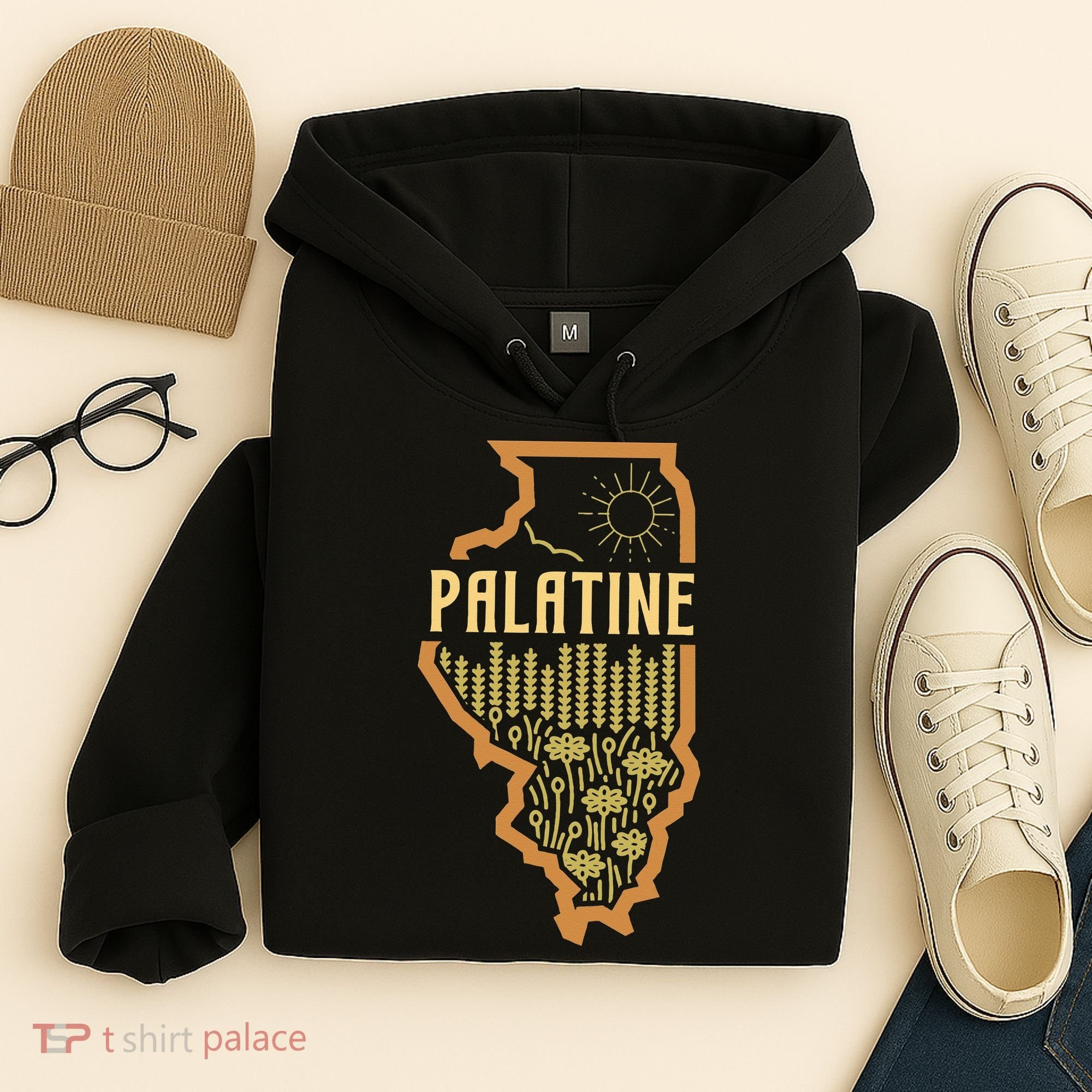 Palatine Illinois (IL) Prairie Landscape Graphic Hoodie