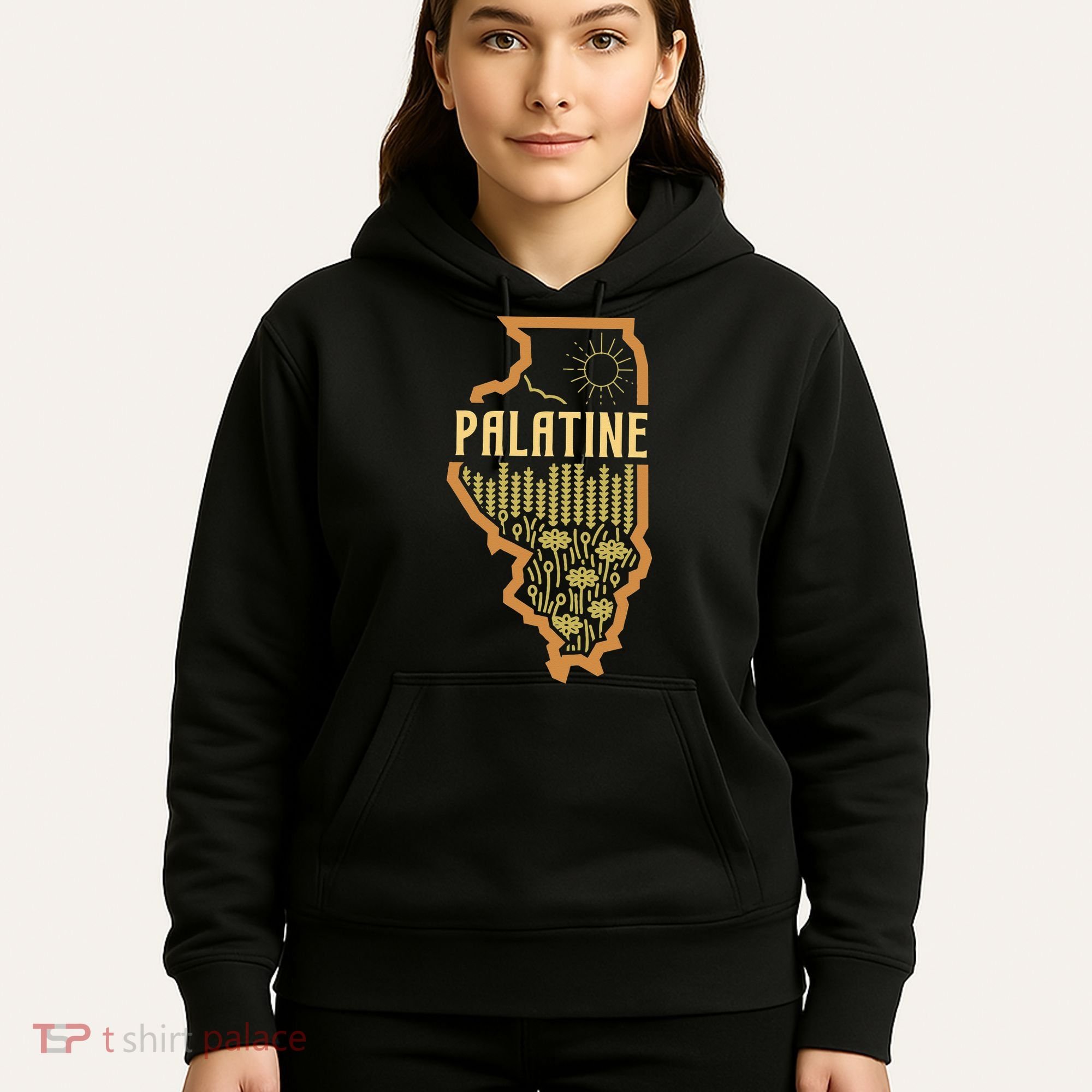 Palatine Illinois (IL) Prairie Landscape Graphic Hoodie