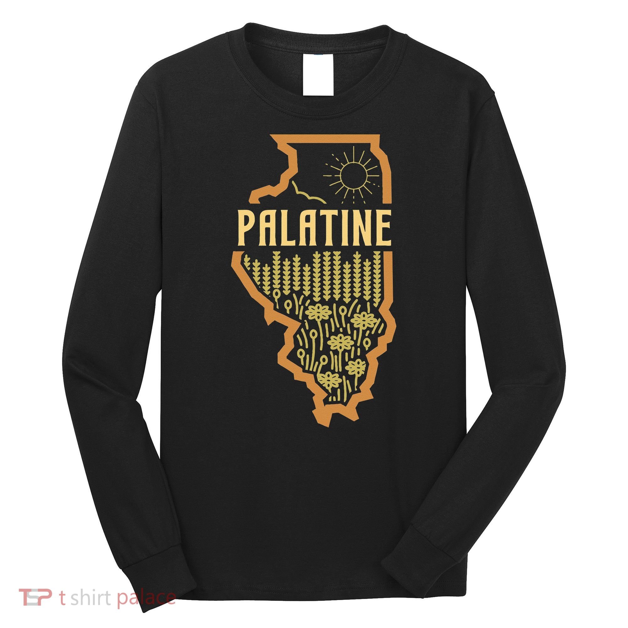 Palatine Illinois (IL) Prairie Landscape Graphic Long Sleeve Shirt