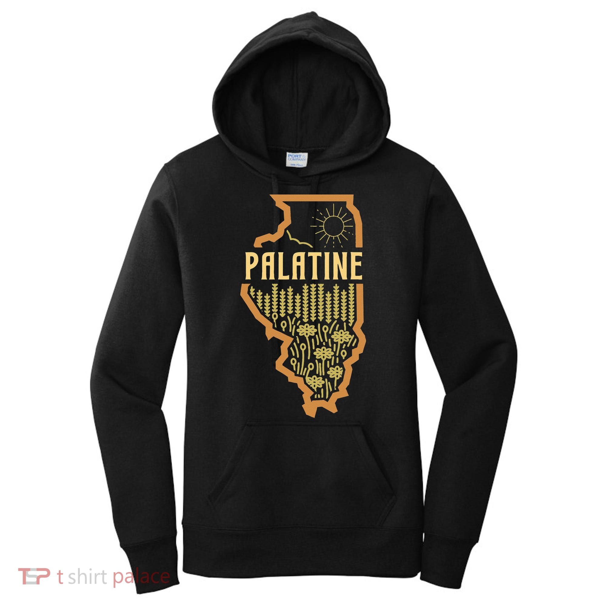 Palatine Illinois (IL) Prairie Landscape Graphic Women's Hoodie