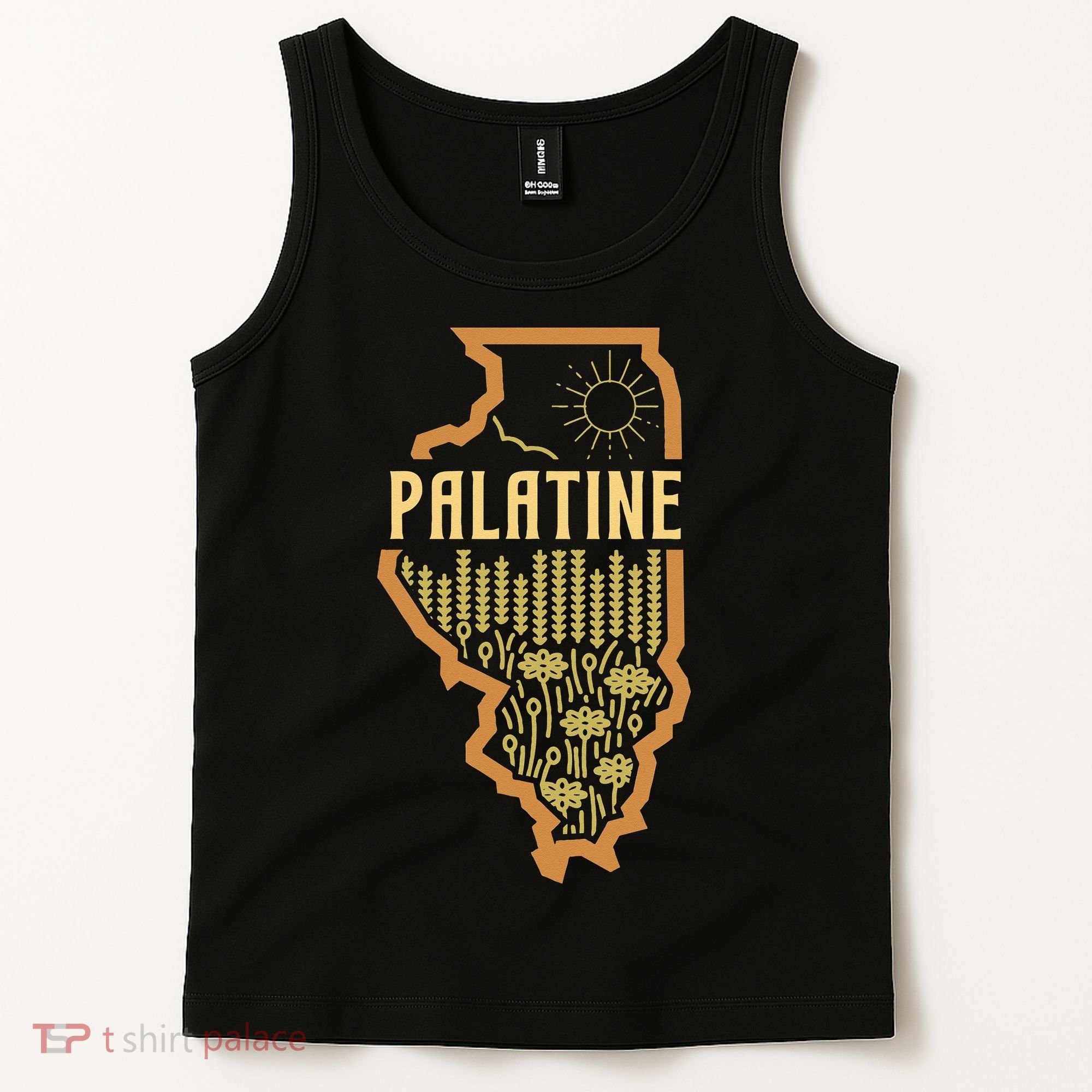 Palatine Illinois (IL) Prairie Landscape Graphic Tank Top