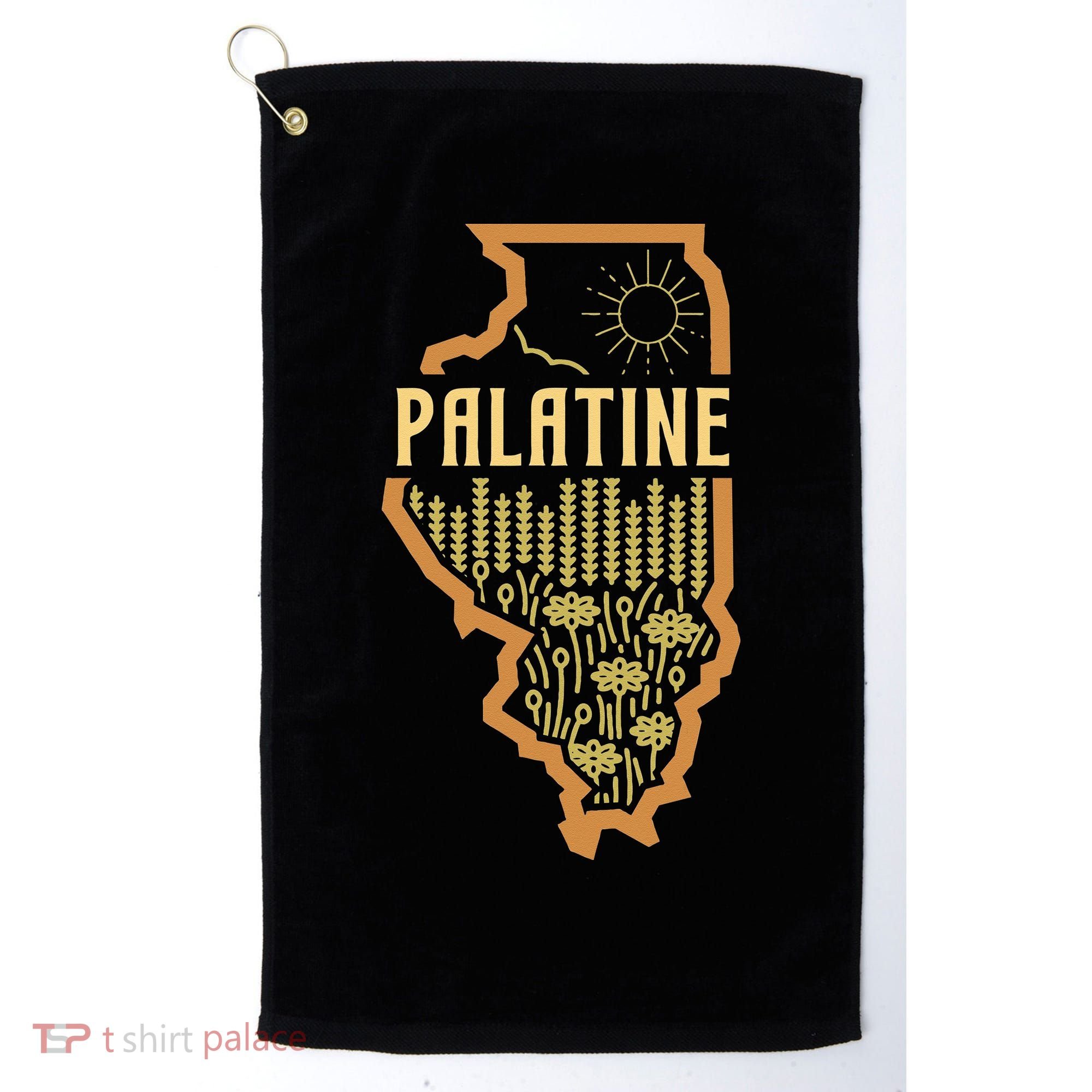 Palatine Illinois (IL) Prairie Landscape Graphic Golf Towel