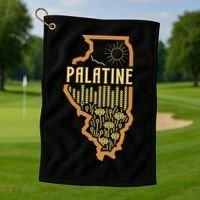 Palatine Illinois (IL) Prairie Landscape Graphic Golf Towel thumb 1