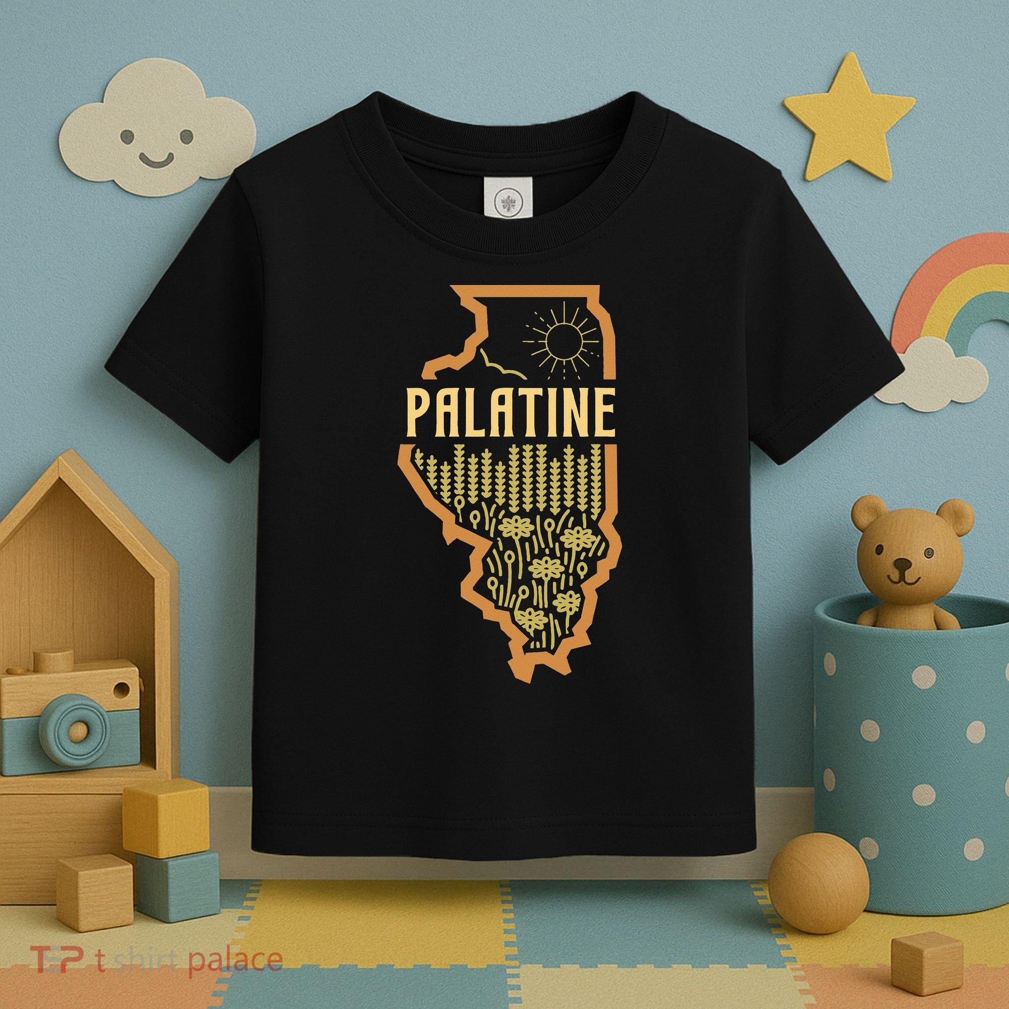 Palatine Illinois (IL) Prairie Landscape Graphic Toddler T-Shirt