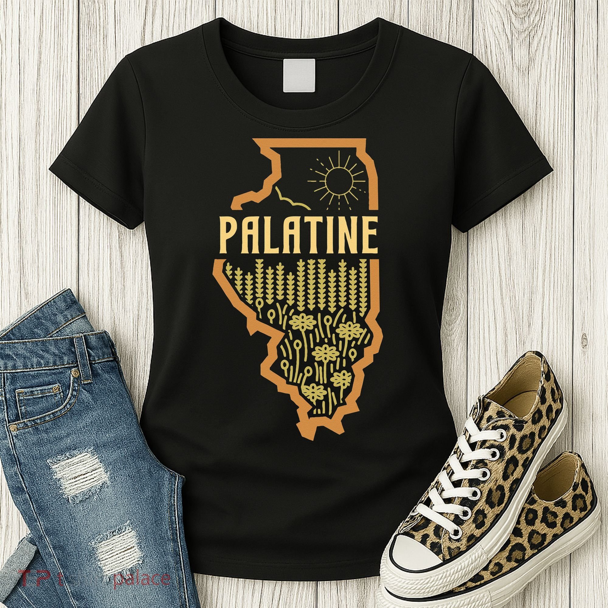 Palatine Illinois (IL) Prairie Landscape Graphic Women's T-Shirt