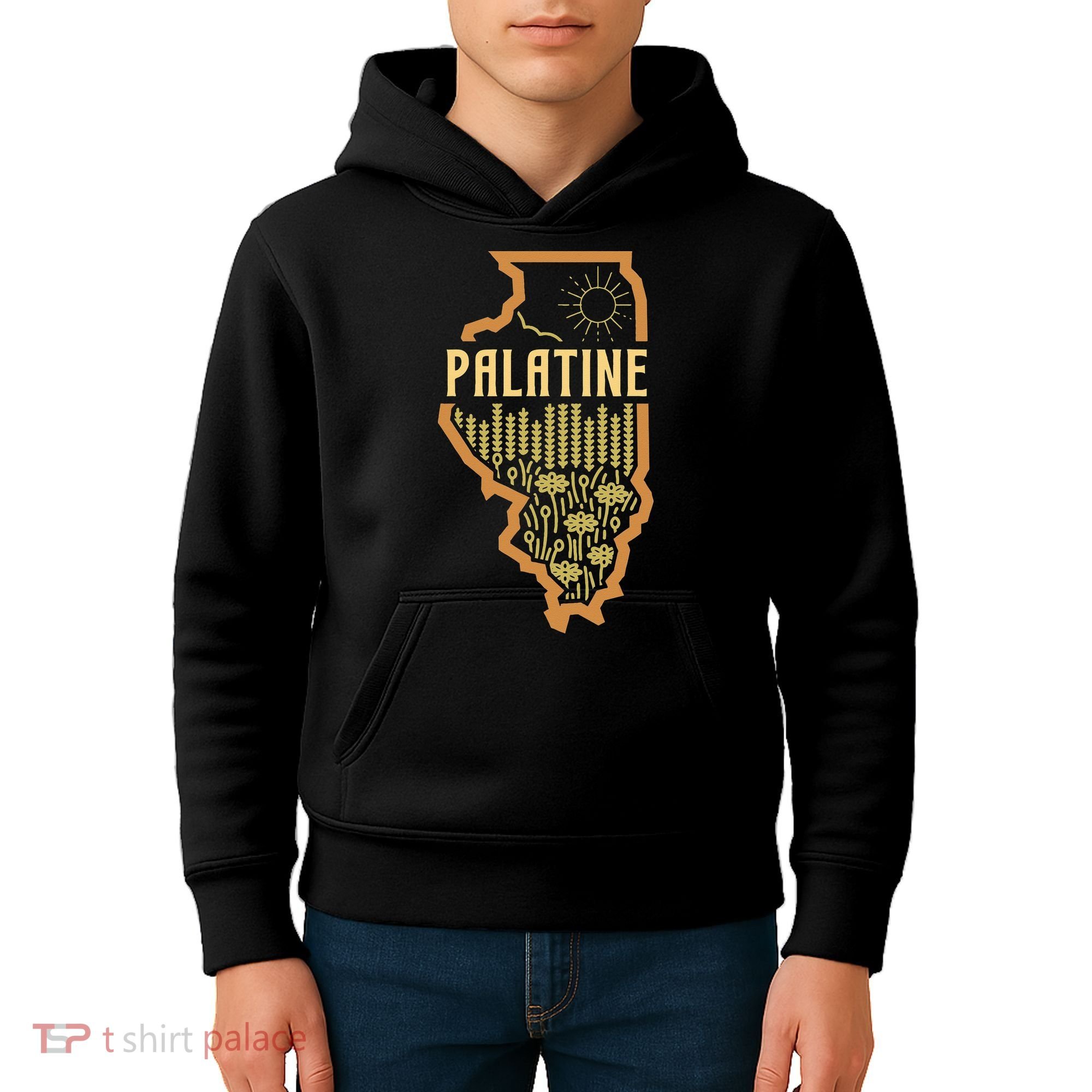Palatine Illinois (IL) Prairie Landscape Graphic Kids Hoodie