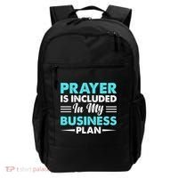 Prayer Is Included In My Business Plan Funny Boss Premium Backpack thumb 0