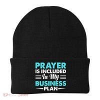 Prayer Is Included In My Business Plan Funny Boss Premium Beanie thumb 0